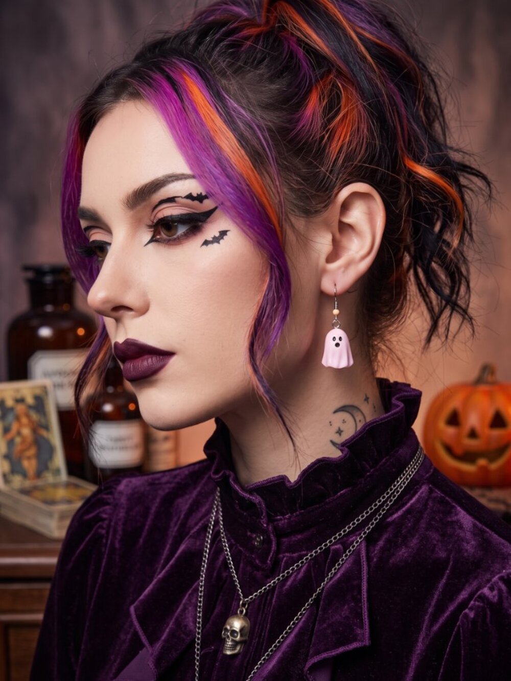 Pastel Pink Ghost Earrings | Spooky Cute Halloween Dangle Earrings
